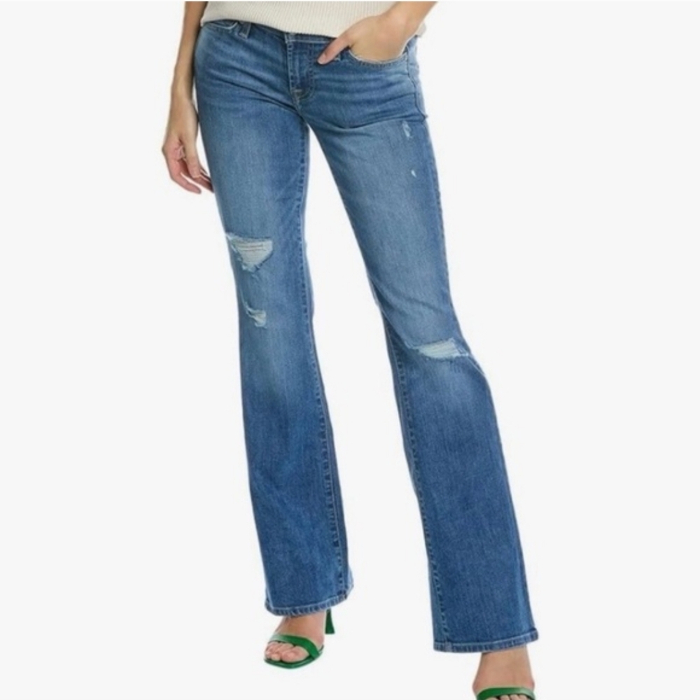 7 For All Mankind Bootcut Low Rise Jeans Distressed Size 29